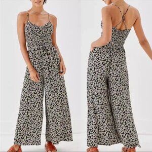 American Eagle Black Jumpsuit with all-over Daisy Print